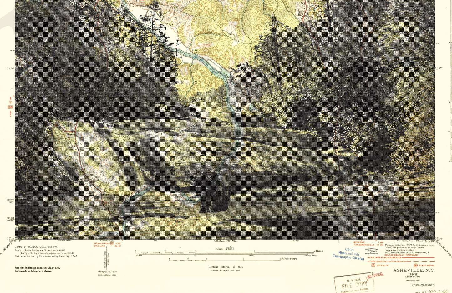 NC | Triple Falls | Asheville, North Carolina | Inkjet Print
