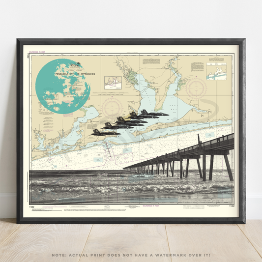 FL | Blue Angels over Pensacola Beach Pier | Pensacola, Florida | Inkjet Print