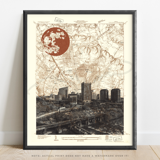 VA | Richmond Skyline | Richmond, Virginia | Inkjet Print