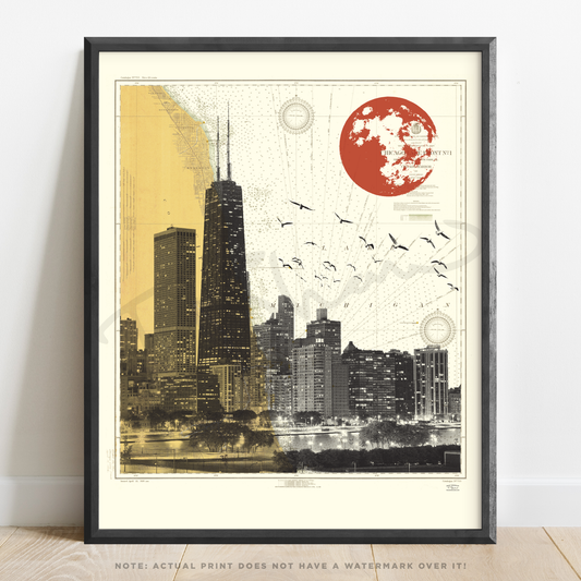 IL | Chicago Skyline | Chicago, Illinois | Inkjet Print