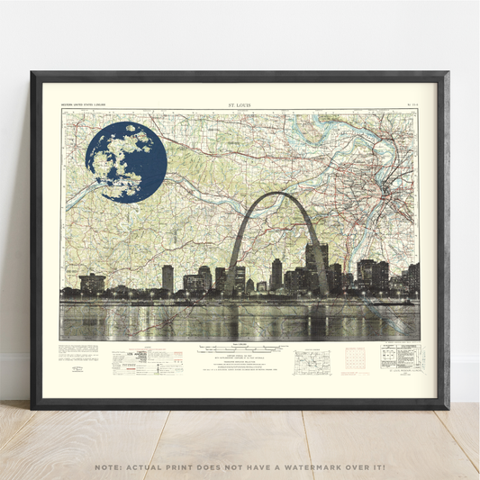 MO | St. Louis Skyline | St. Louis, Missouri | Inkjet Print
