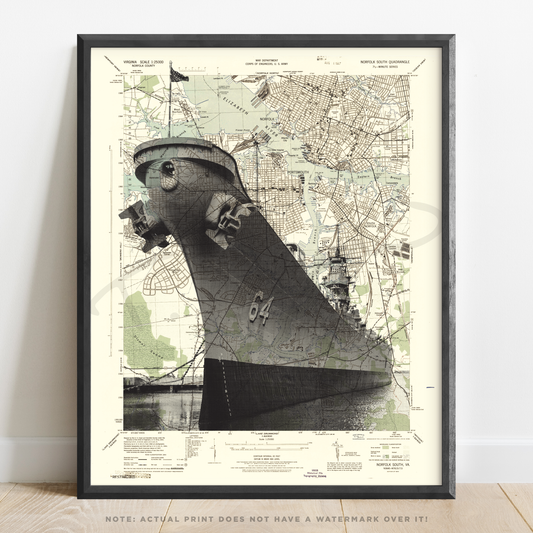VA | USS Wisconsin Battleship | Norfolk, Virginia | Inkjet Print