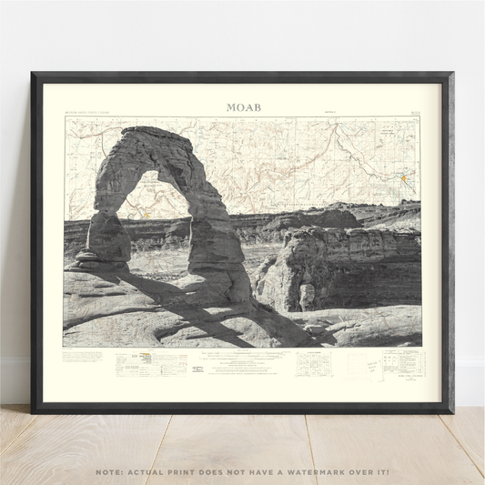 UT | Arches National Park Topographic Art Print | Delicate Arch | Moab, Utah | Inkjet Print