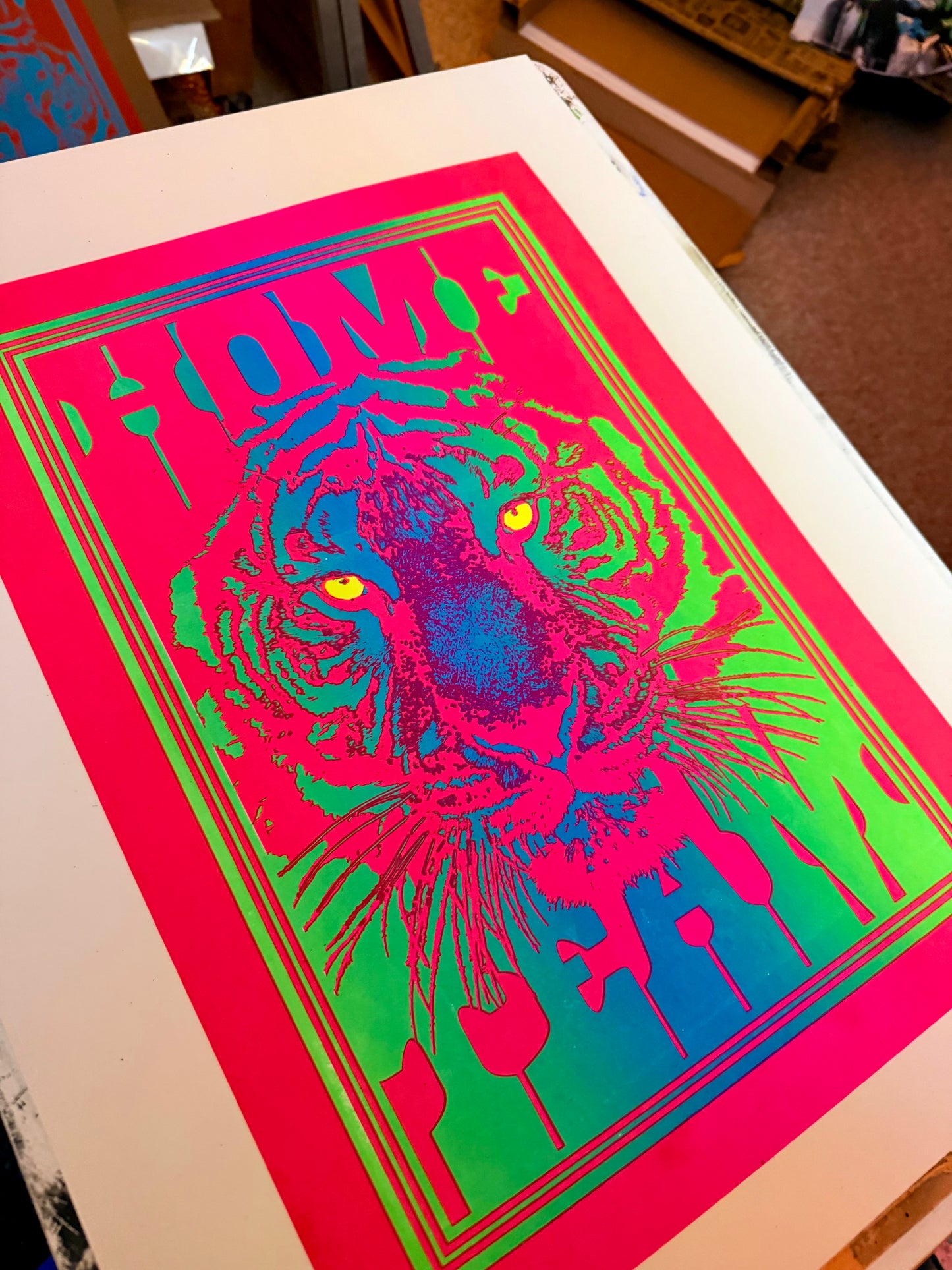 "HOME TEAM" Tiger Print