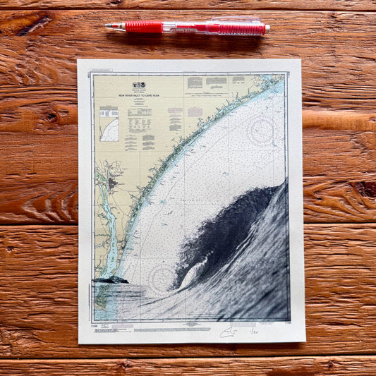 Mini Print: NC | Cape Fear Barrel | Masonboro Island, North Carolina |  8" x 10" Silkscreen