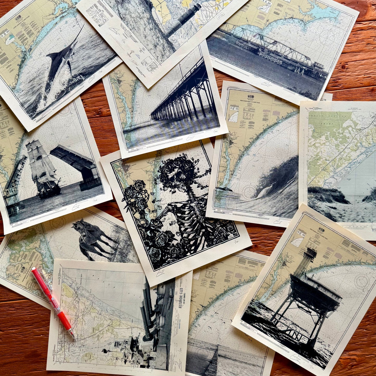 Mini Prints: Coastal NC Matching-Numbered Set | 12 Prints | Silkscreen