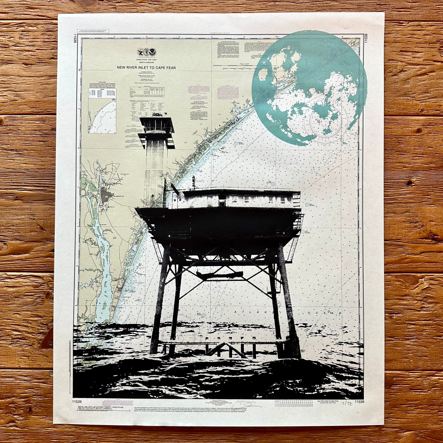 NC | Frying Pan Tower | Frying Pan Shoals, North Carolina | Silkscreen