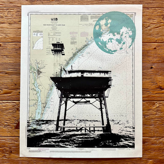 NC | Frying Pan Tower | Frying Pan Shoals, North Carolina | Silkscreen