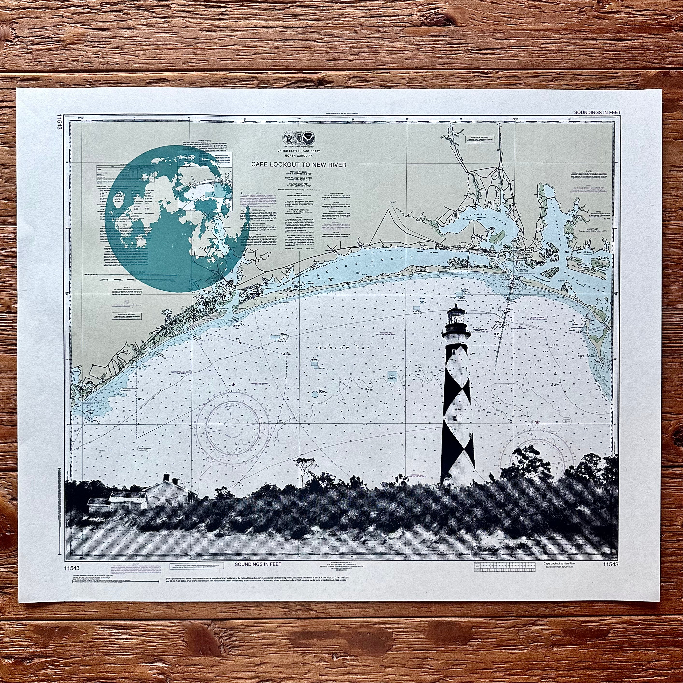 NC | Cape Lookout Lighthouse | Cape Lookout, North Carolina | Silkscre ...
