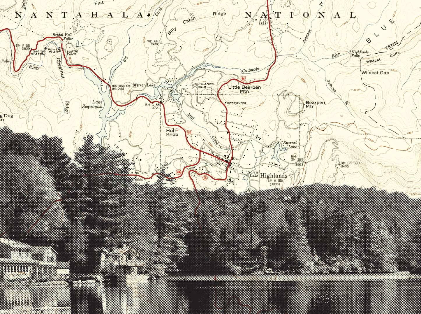 NC | Lake Sequoyah Dam Waterfall | Kalakaleskies Falls | Highlands, North Carolina | Inkjet Print